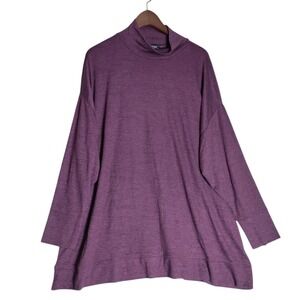 Lands' End Women's  Soft Tunic Mock Neck Top Red Size 2X